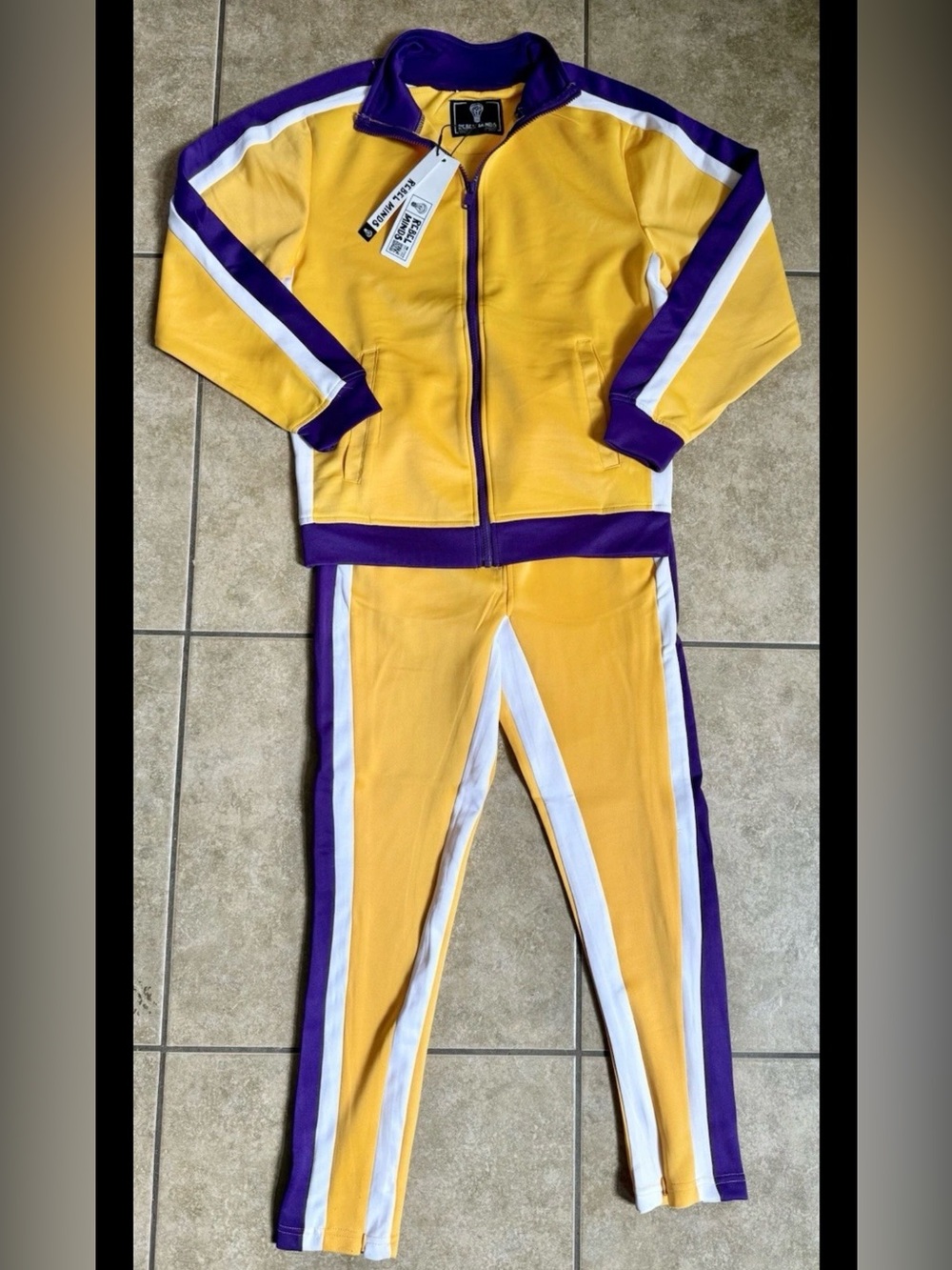 Rebel Minds Track Suit Size Small Lakers Colorway Gold Purple FAST SHIPPING